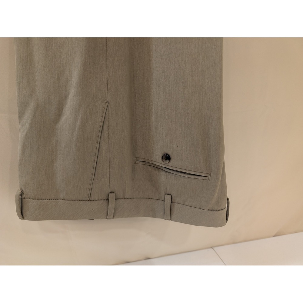 IZOD Men's Dress Pants Size‎ 36/32 Beige Tan Cuffed Bottoms Classic - Picture 2 of 5